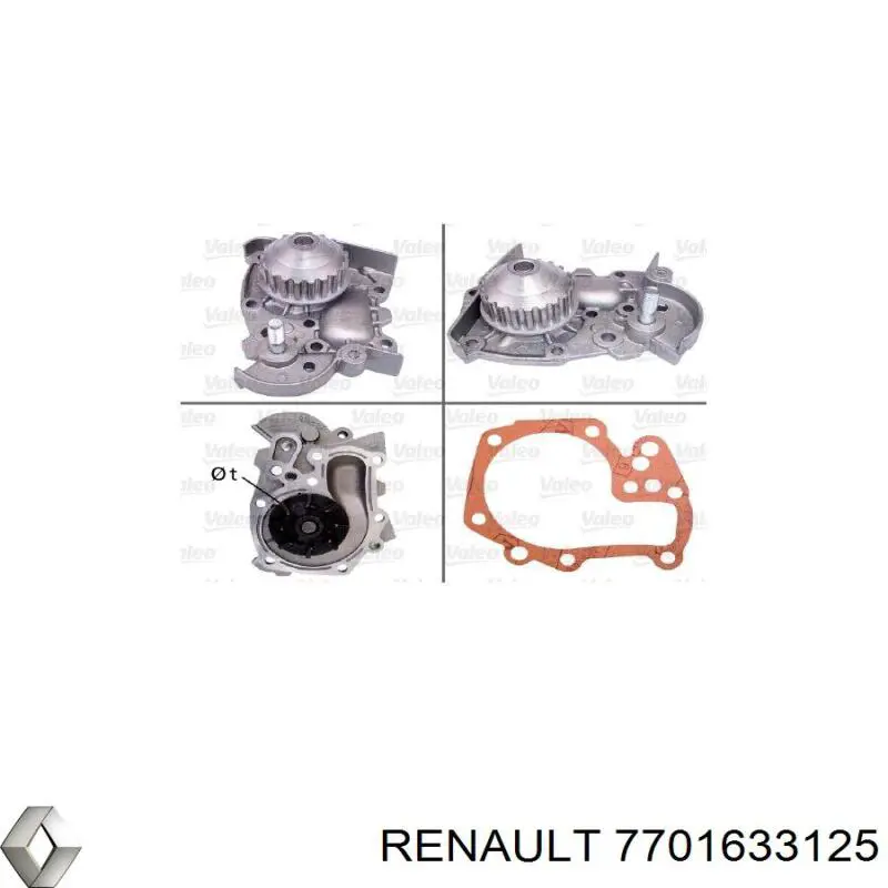 7701633125 Renault (RVI) bomba de agua