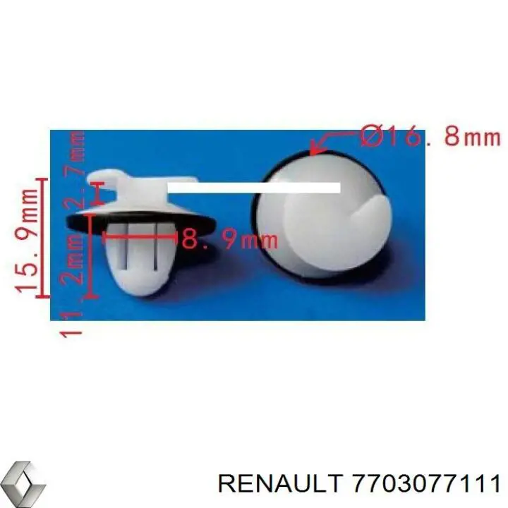 7703077111 Renault (RVI) clips fijación, revestimiento puerta