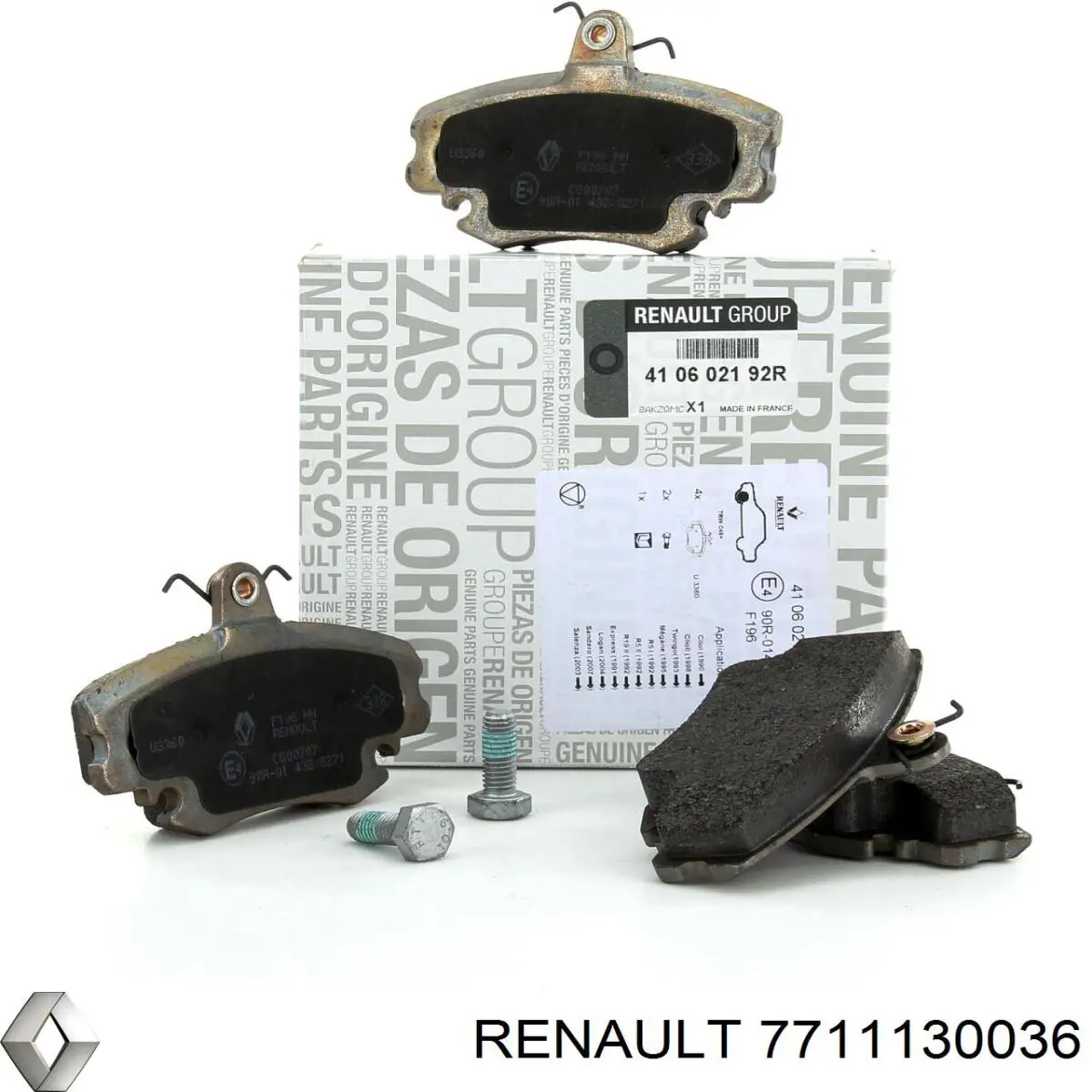 7711130036 Renault (RVI) pastillas de freno delanteras