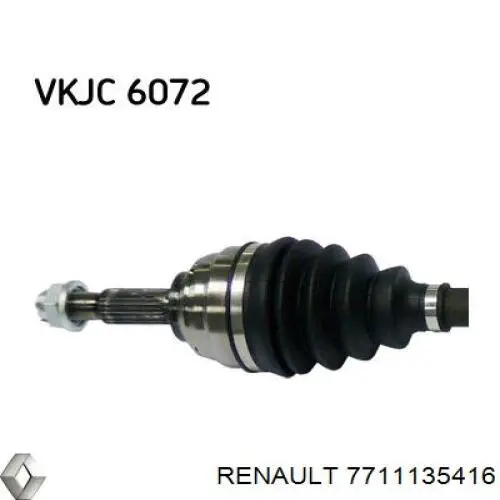 7711135416 Renault (RVI) árbol de transmisión delantero derecho