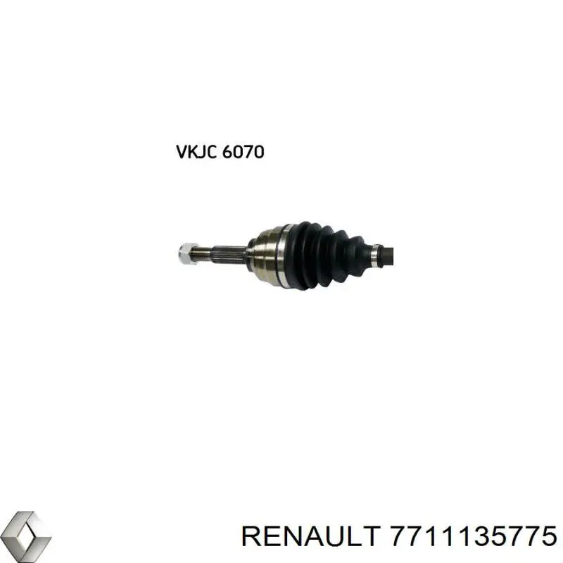 7711135775 Renault (RVI) árbol de transmisión delantero derecho