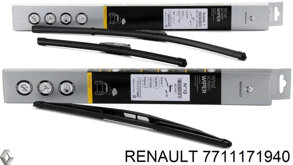 7711171940 Renault (RVI) limpiaparabrisas de luna trasera