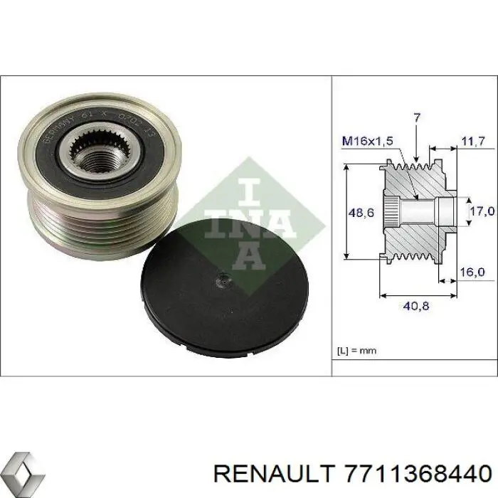 7711368440 Renault (RVI) alternador