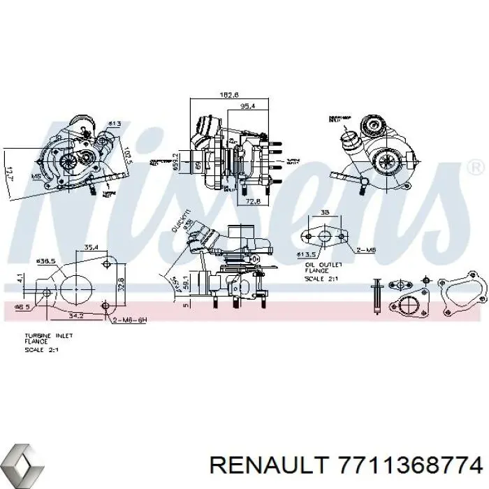 7711368774 Renault (RVI) turbocompresor