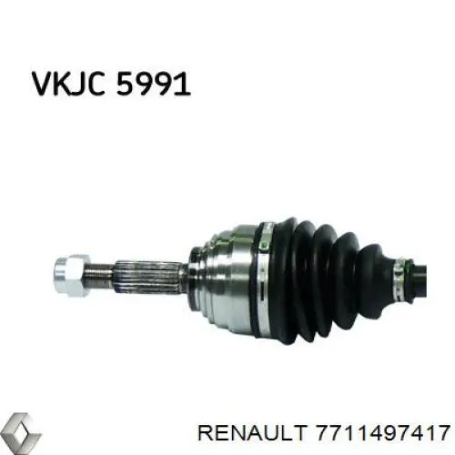 7711497417 Renault (RVI) árbol de transmisión delantero derecho