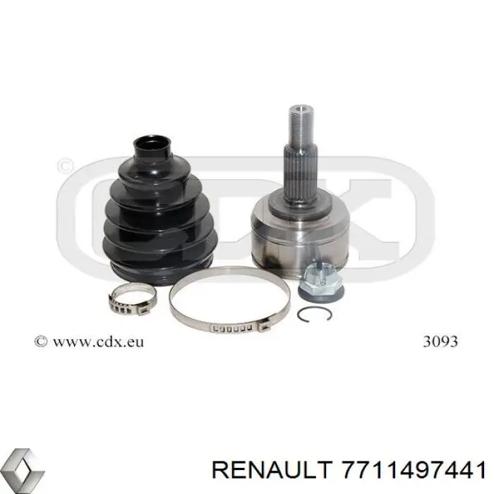 7711497441 Renault (RVI) árbol de transmisión delantero izquierdo