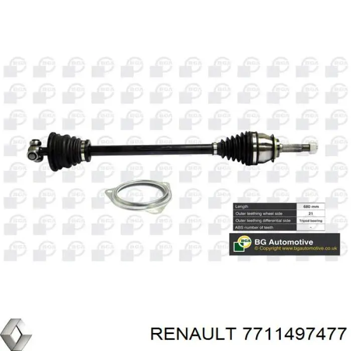 7711497477 Renault (RVI) árbol de transmisión delantero izquierdo