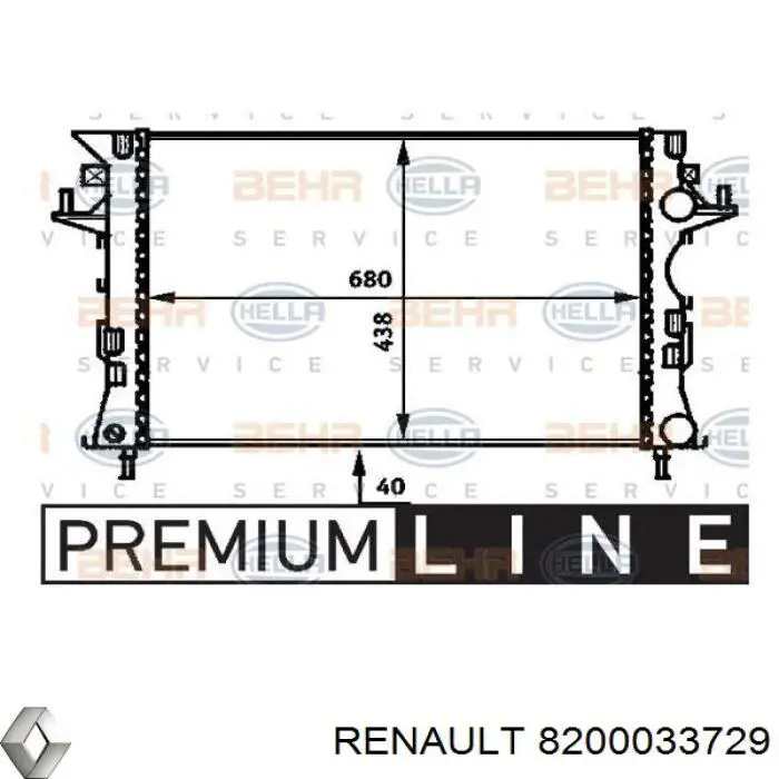 8200033729 Renault (RVI) radiador refrigeración del motor