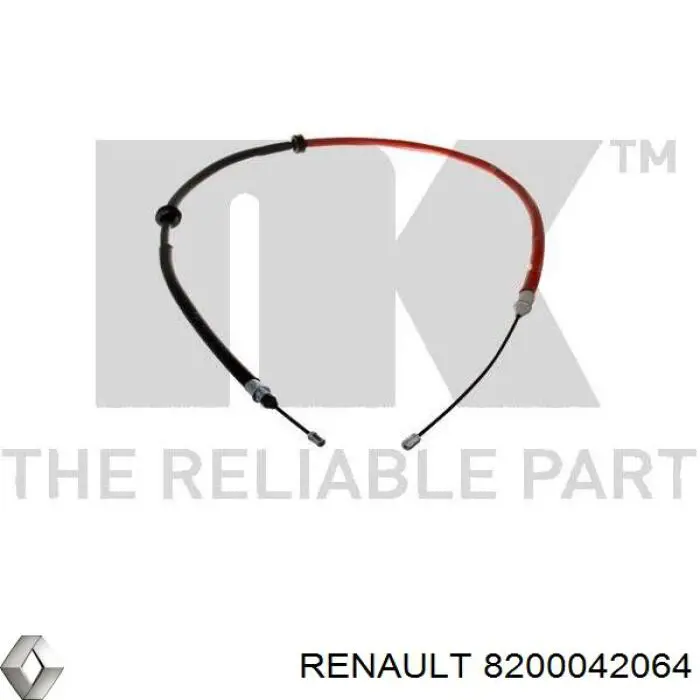 8200042064 Renault (RVI) cable de freno de mano trasero izquierdo