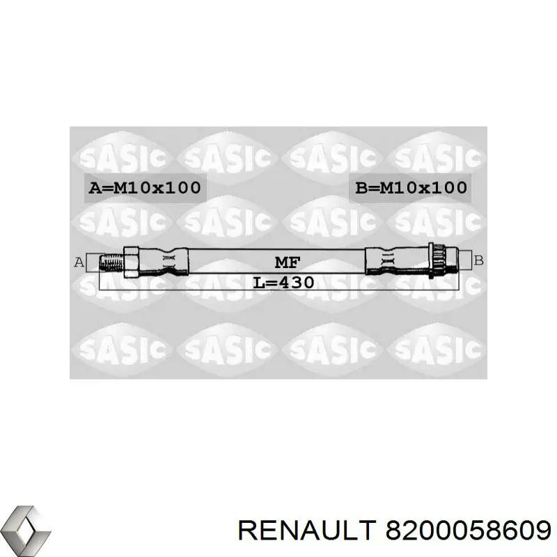 8200058609 Renault (RVI) latiguillo de freno delantero