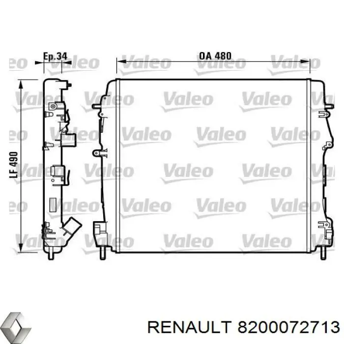 8200072713 Renault (RVI) radiador refrigeración del motor