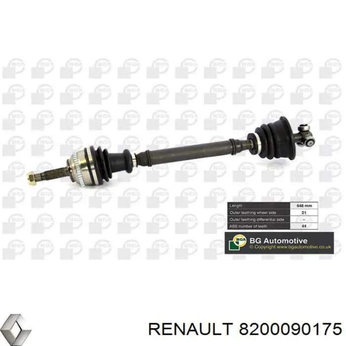 8200090175 Renault (RVI) árbol de transmisión delantero izquierdo