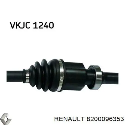 8200096353 Renault (RVI) árbol de transmisión delantero derecho