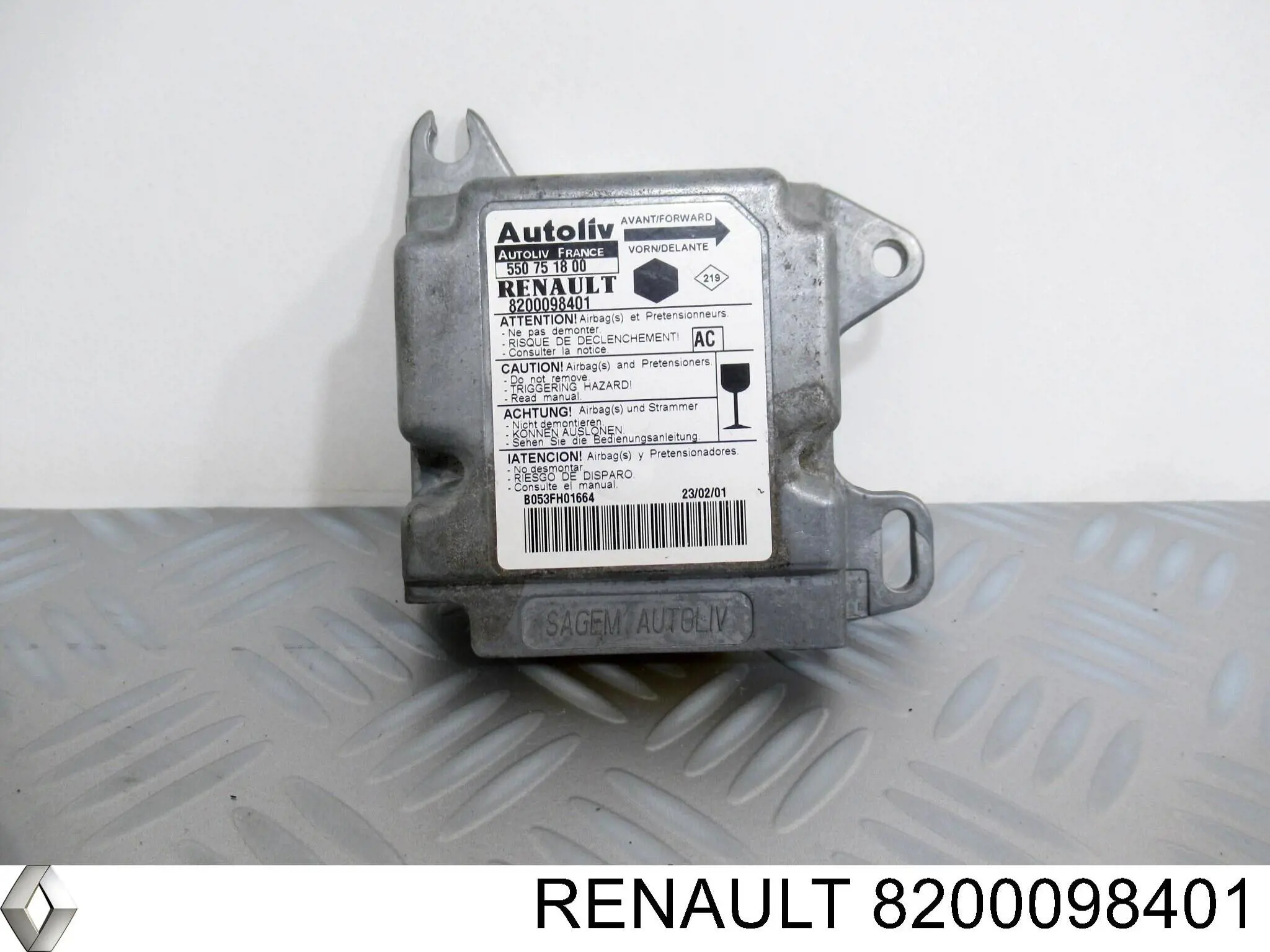 8200098401 Renault (RVI) procesador del modulo de control de airbag