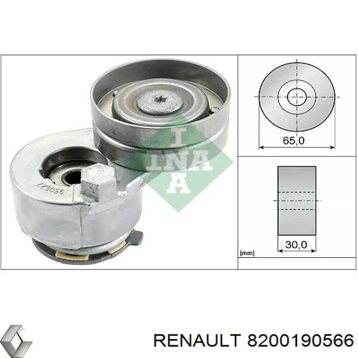 8200190566 Renault (RVI) tensor de correa, correa poli v