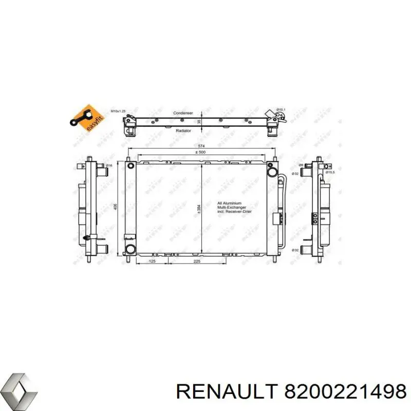 8200221498 Renault (RVI) condensador aire acondicionado