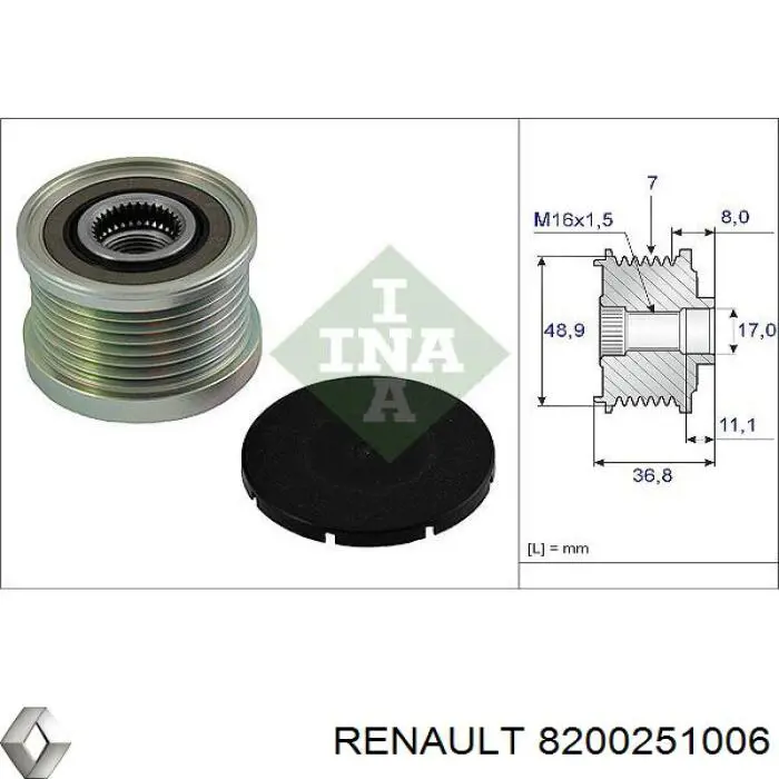 8200251006 Renault (RVI) alternador