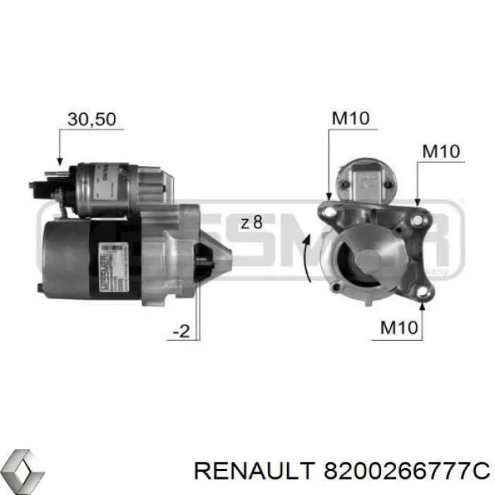 8200266777C Renault (RVI) motor de arranque