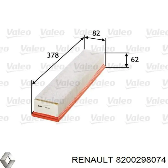 8200298074 Renault (RVI) filtro de aire