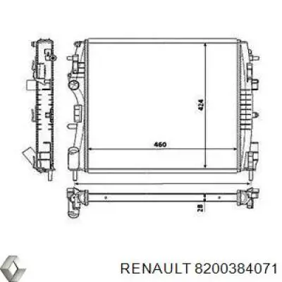 8200384071 Renault (RVI) radiador refrigeración del motor