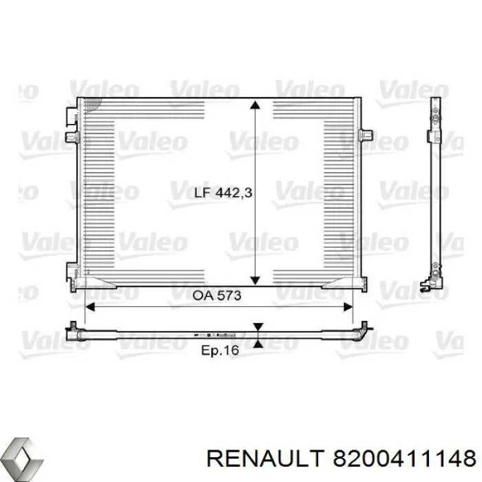 8200411148 Renault (RVI) condensador aire acondicionado