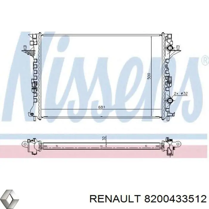 8200433512 Renault (RVI) radiador refrigeración del motor