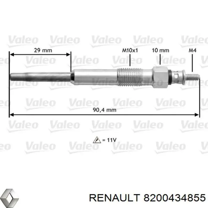 8200434855 Renault (RVI) bujía de incandescencia