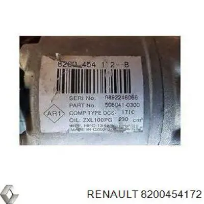 8200454172 Renault (RVI) compresor de aire acondicionado