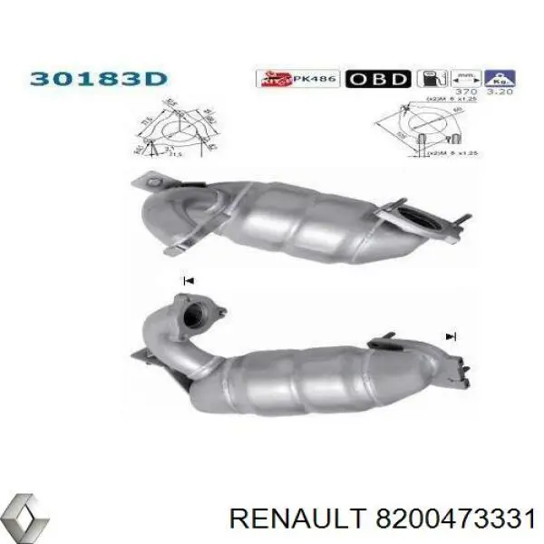 8200473331 Renault (RVI) catalizador