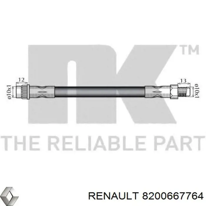 8200667764 Renault (RVI) tubo flexible de frenos trasero