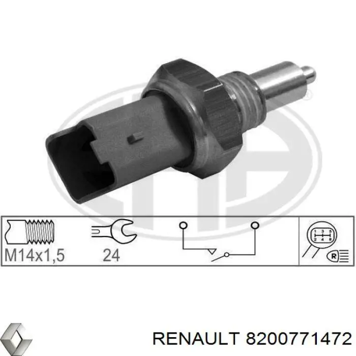 8200771472 Renault (RVI) interruptor, piloto de marcha atrás