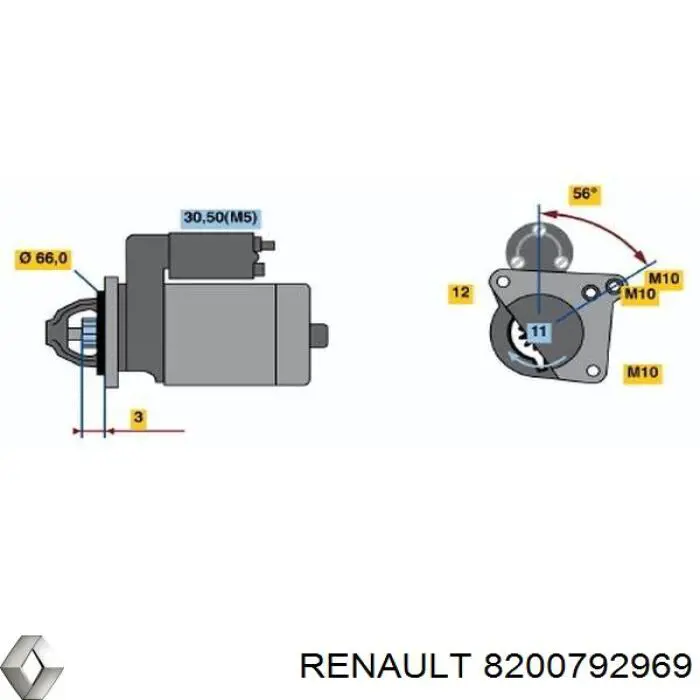 8200792969 Renault (RVI) motor de arranque