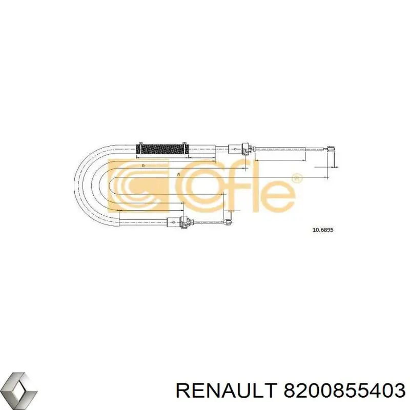 8200855403 Renault (RVI) cable de freno de mano trasero derecho/izquierdo