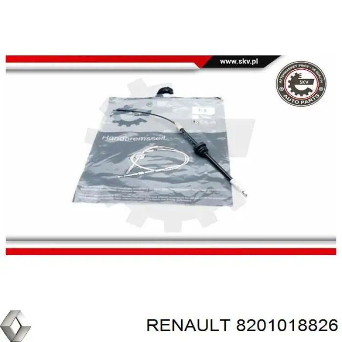 8201018826 Renault (RVI) cable de freno de mano intermedio