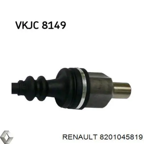 8201045819 Renault (RVI) árbol de transmisión delantero derecho