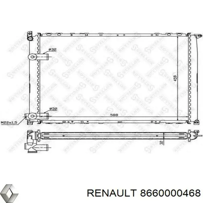 8660000468 Renault (RVI) radiador refrigeración del motor