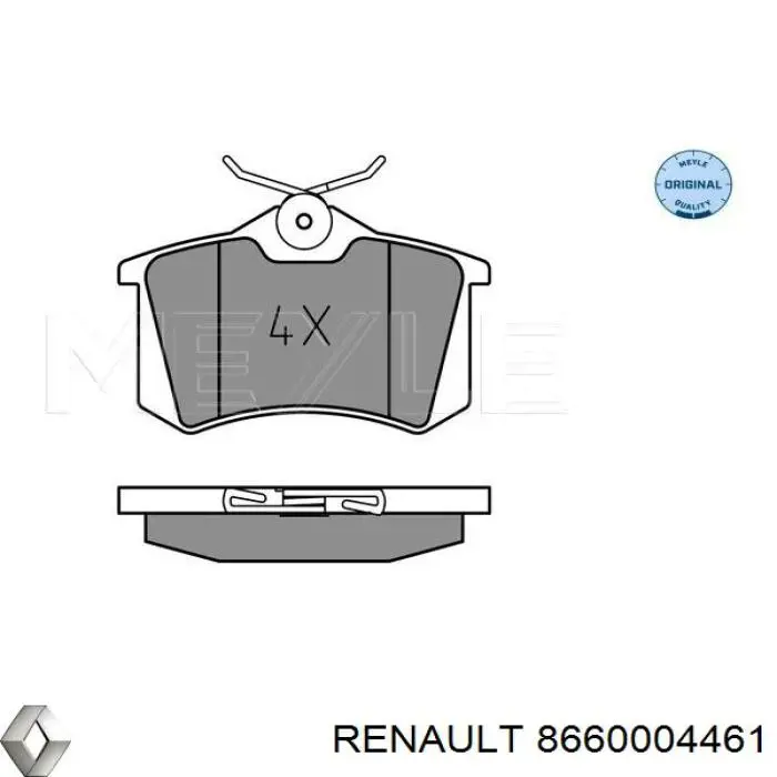 8660004461 Renault (RVI) pastillas de freno traseras