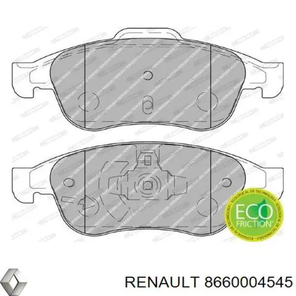 8660004545 Renault (RVI) pastillas de freno delanteras