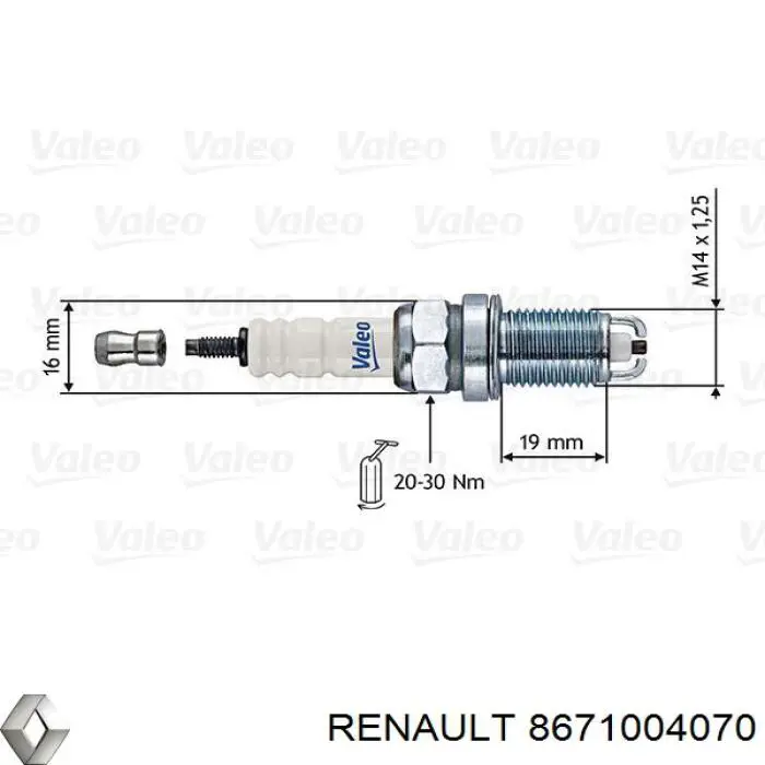 8671004070 Renault (RVI) bujía de encendido