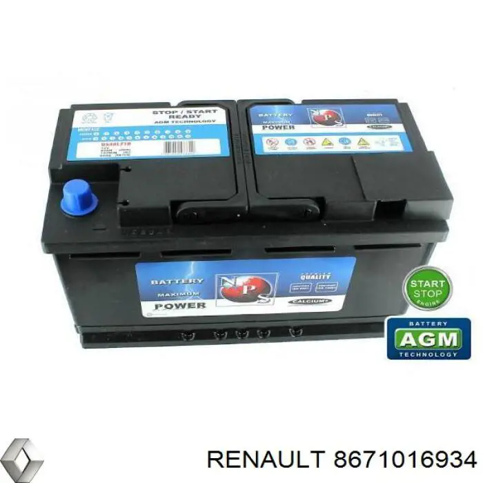 8671016934 Renault (RVI) batería de arranque