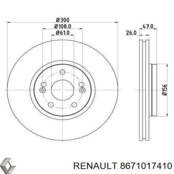 8671017410 Renault (RVI) freno de disco delantero