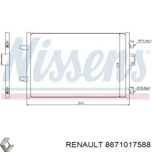 8671017588 Renault (RVI) condensador aire acondicionado