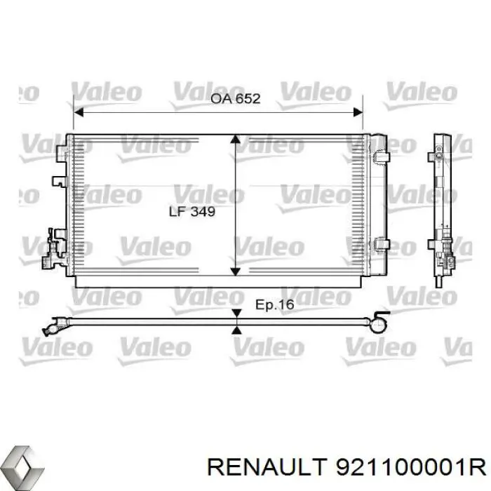 921100001R Renault (RVI) condensador aire acondicionado