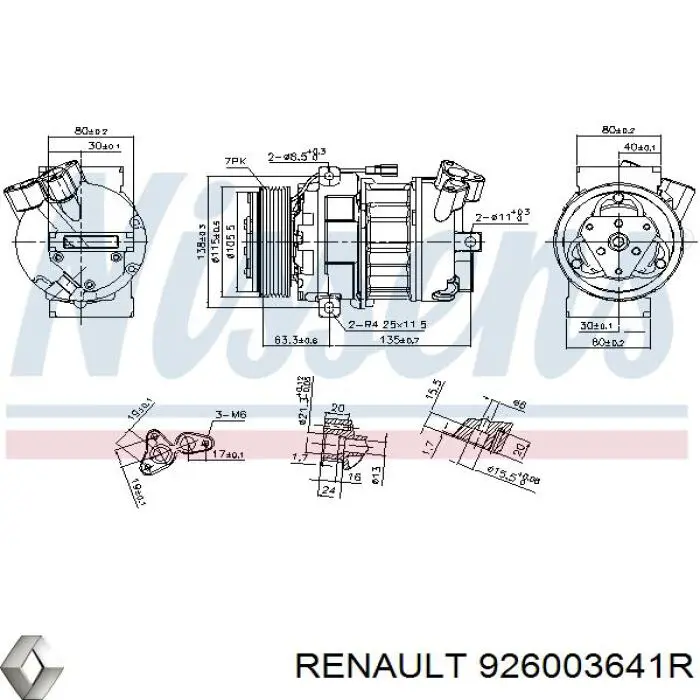 926003641R Renault (RVI) compresor de aire acondicionado