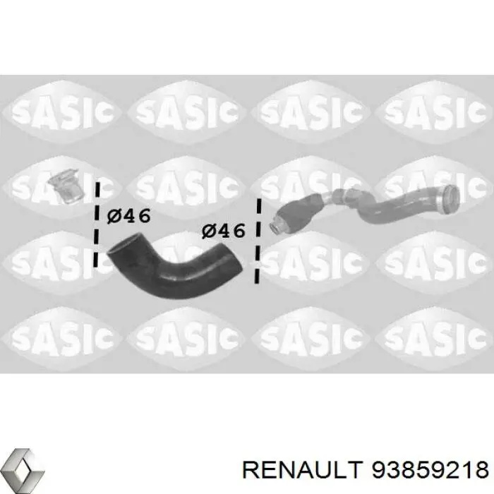 93859218 Renault (RVI) tubo flexible de aire de sobrealimentación derecho