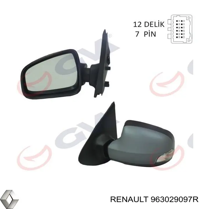 963029097R Renault (RVI) espejo retrovisor izquierdo