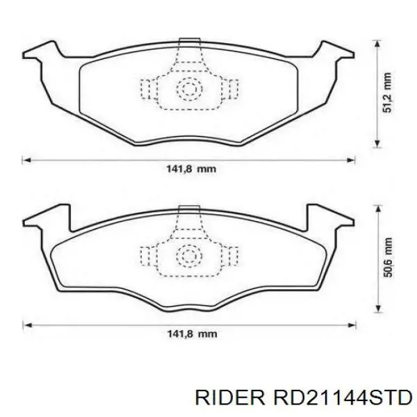 RD.21144STD Rider pastillas de freno traseras