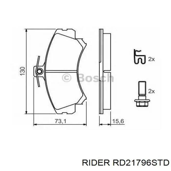 RD.21796STD Rider pastillas de freno delanteras