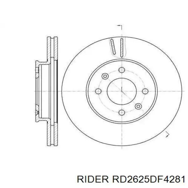 RD.2625.DF4281 Rider disco de freno trasero