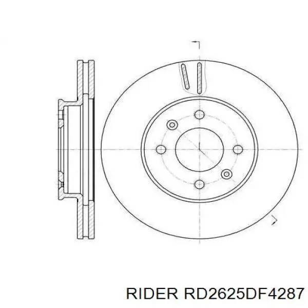 RD.2625.DF4287 Rider disco de freno trasero